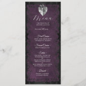 Menu de mariage gothique violet élégant (Devant)