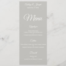 Menu de mariage - gris