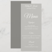 Menu de mariage - gris (Devant / Derrière)
