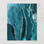 Menu de mariage gris argent sarcelle Budget (Dos)