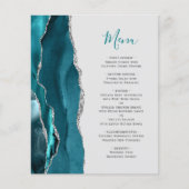 Menu de mariage gris argent sarcelle Budget (Devant)