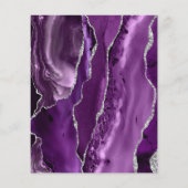 Menu de mariage gris argenté agate violet budget (Dos)