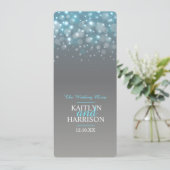 Menu de mariage gris bleu bulle graphique (Debout devant)