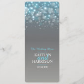 Menu de mariage gris bleu bulle graphique pour dîn (Devant)