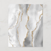 Menu de mariage gris budget agate or (Dos)