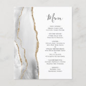 Menu de mariage gris budget agate or (Devant)