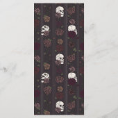 Menu de mariage gris clair floral gothique doux (Dos)