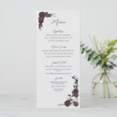 Menu de mariage gris clair floral gothique doux (Debout devant)