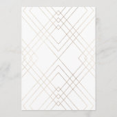 Menu de mariage haut Geometric White Gold Gatsby (Dos)