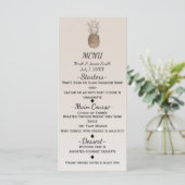 Menu de mariage hawaïen tropical à l'ananas rustiq (Debout devant)