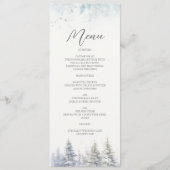 Menu de mariage hivernal aux pins (Devant)