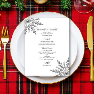 Menu de mariage hivernal Snowflake