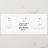 Menu de mariage horizontal Hydrangea Bleu (Devant)