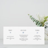 Menu de mariage horizontal Hydrangea Bleu (Debout devant)