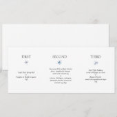 Menu de mariage horizontal Hydrangea Bleu (Devant / Derrière)