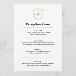 Menu de mariage Impérial Luxe – Style de réception