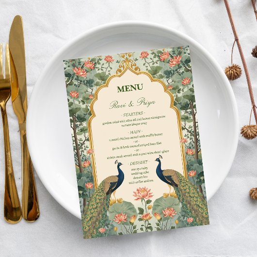 Menu de mariage indien Pichwai de luxe