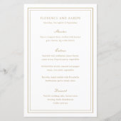 Menu de mariage intemporel en or traditionnel (Devant)