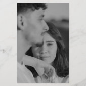 Menu de mariage intemporel noir et blanc classique (Dos)