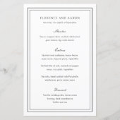 Menu de mariage intemporel noir et blanc tradition (Devant)
