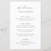 Menu de mariage invité avec nom en noir et blanc i (Devant)