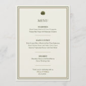 Menu de mariage Ivoire & Or Palmier (Devant)