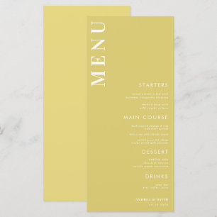 Menu de mariage jaune vert Citrus