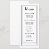 Menu de mariage juif, réception de mariage casher (Devant / Derrière)