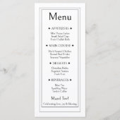 Menu de mariage juif, réception de mariage casher (Devant)
