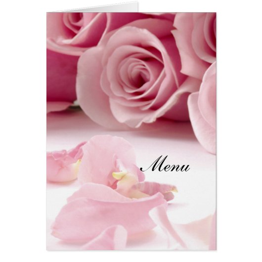 Menu de mariage le plus populaire Roses roses (Devant)