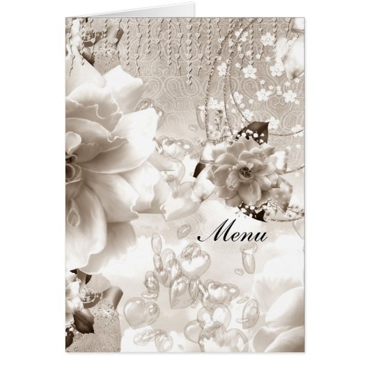 Menu de mariage le plus populaire Sépia (Devant)