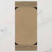 Menu de mariage lignes modernes minimales Kraft no (Dos)