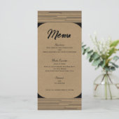 Menu de mariage lignes modernes minimales Kraft no (Debout devant)