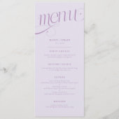 Menu de mariage lilas élégant en spirale (Devant)