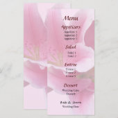 Menu de mariage Lilies Arm in Arm (Devant / Derrière)