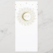 Menu de mariage Lune Éclat céleste Étoiles d'or (Dos)