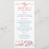 Menu de mariage manuscrit décoration fantaisiste f (Devant)