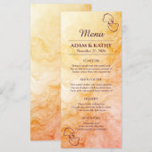 Menu de mariage Marbre Automne Chaud (Devant / Derrière)