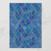 Menu de mariage marocain aquarelle bleue (Dos)
