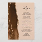 Menu de mariage Marron Moka Or Tan (Devant)