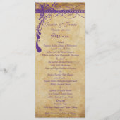 Menu de mariage médiéval Renaissance élégant viole (Devant)