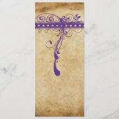Menu de mariage médiéval Renaissance élégant viole (Dos)