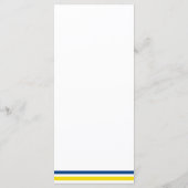 Menu de mariage méditerranéen au citron jaune bleu (Dos)