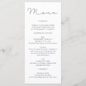 Menu de mariage - menu de Fête de la mariée - (Devant)