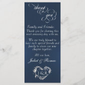 Menu de mariage & Merci - Bleu (Dos)