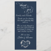 Menu de mariage & Merci - Bleu (Dos)