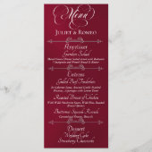 Menu de mariage & Merci - Bourgogne (Devant)