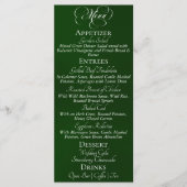 Menu de mariage & Merci - Émeraude (Devant)