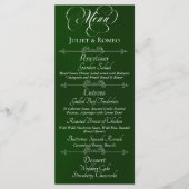 Menu de mariage & Merci - Émeraude (Devant)