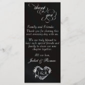 Menu de mariage & Merci - Noir (Dos)